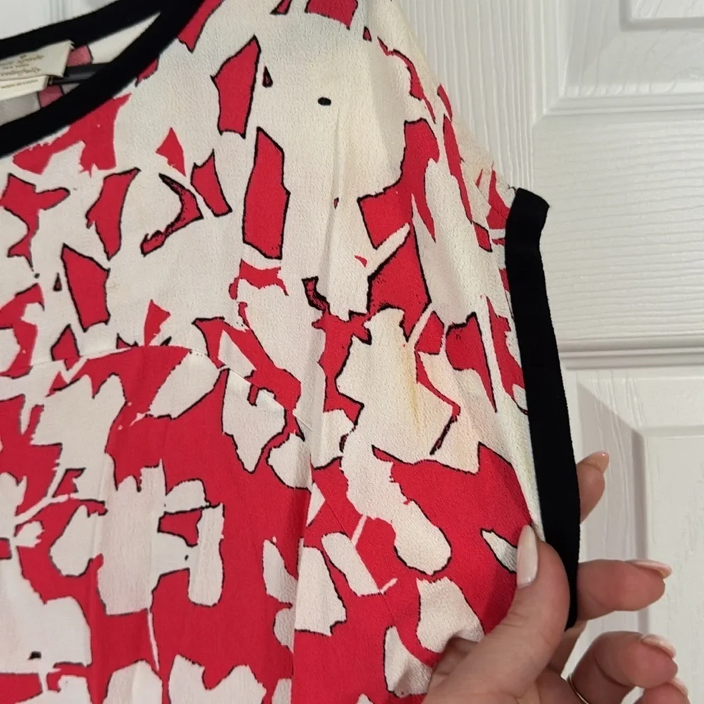 Kate spade  Red and White Patterned Top